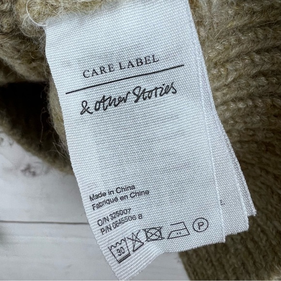 Paris Atelier x & Other Stories Cable Knit Wool Alpaca Blend V Neck Sweater XS - Picture 4 of 6